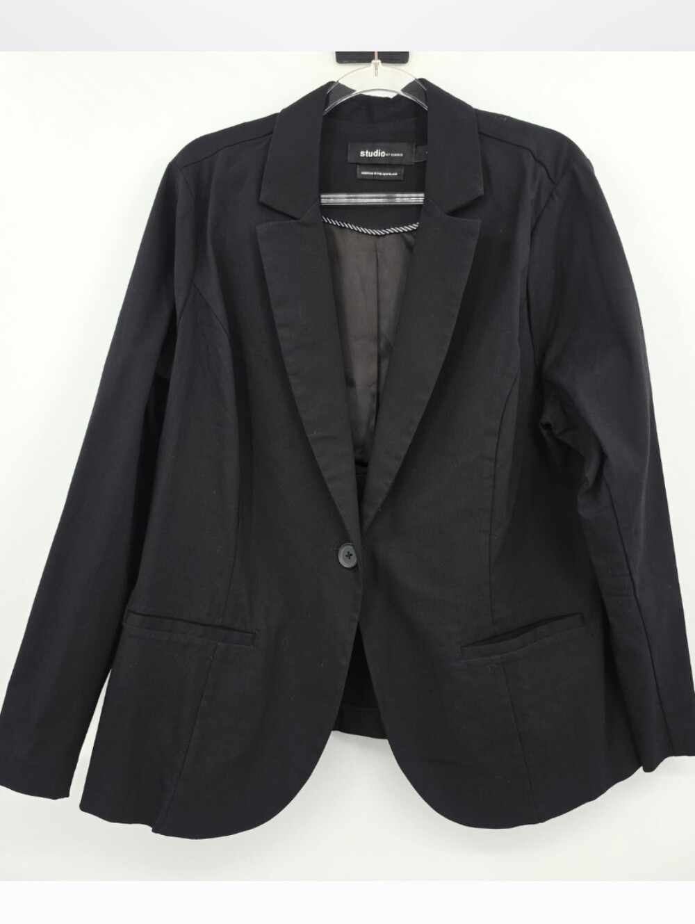 Studio By Torrid Modern Challis Blazer 2X Black One Button Classic Minimalist